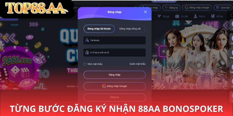 Hướng dẫn từng bước đăng ký tài khoản 88aa để nhận ngay ưu đãi Poker.