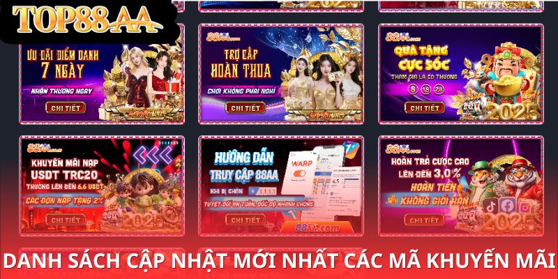 Danh sách cập nhật mới nhất các mã khuyến mãi