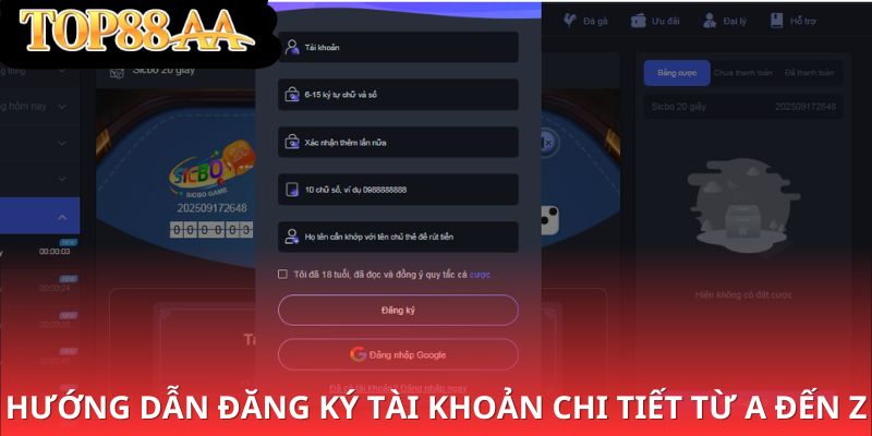 Hướng dẫn đăng kí tài khoản chi tiết từ A đến Z